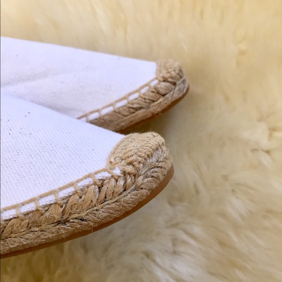 Soludos Frayed White Espadrille Loafer Mules - Picture 5 of 7